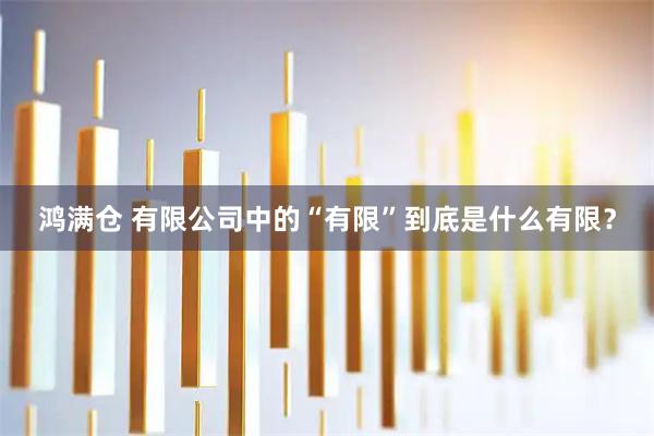 鸿满仓 有限公司中的“有限”到底是什么有限？