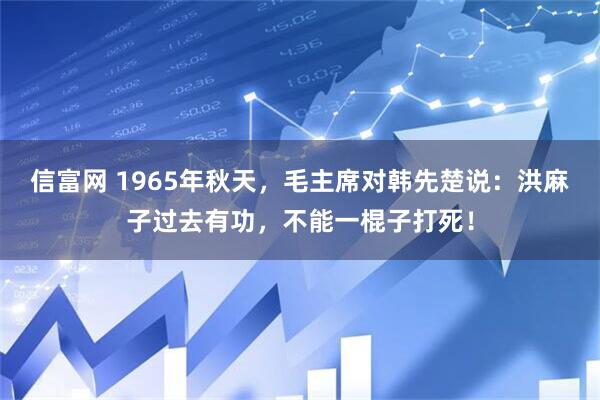 信富网 1965年秋天，毛主席对韩先楚说：洪麻子过去有功，不能一棍子打死！
