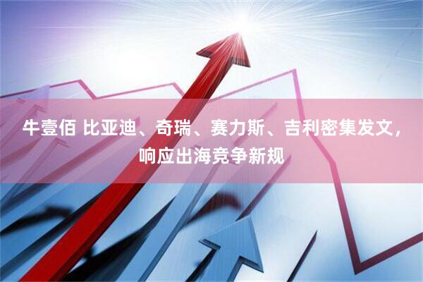 牛壹佰 比亚迪、奇瑞、赛力斯、吉利密集发文，响应出海竞争新规